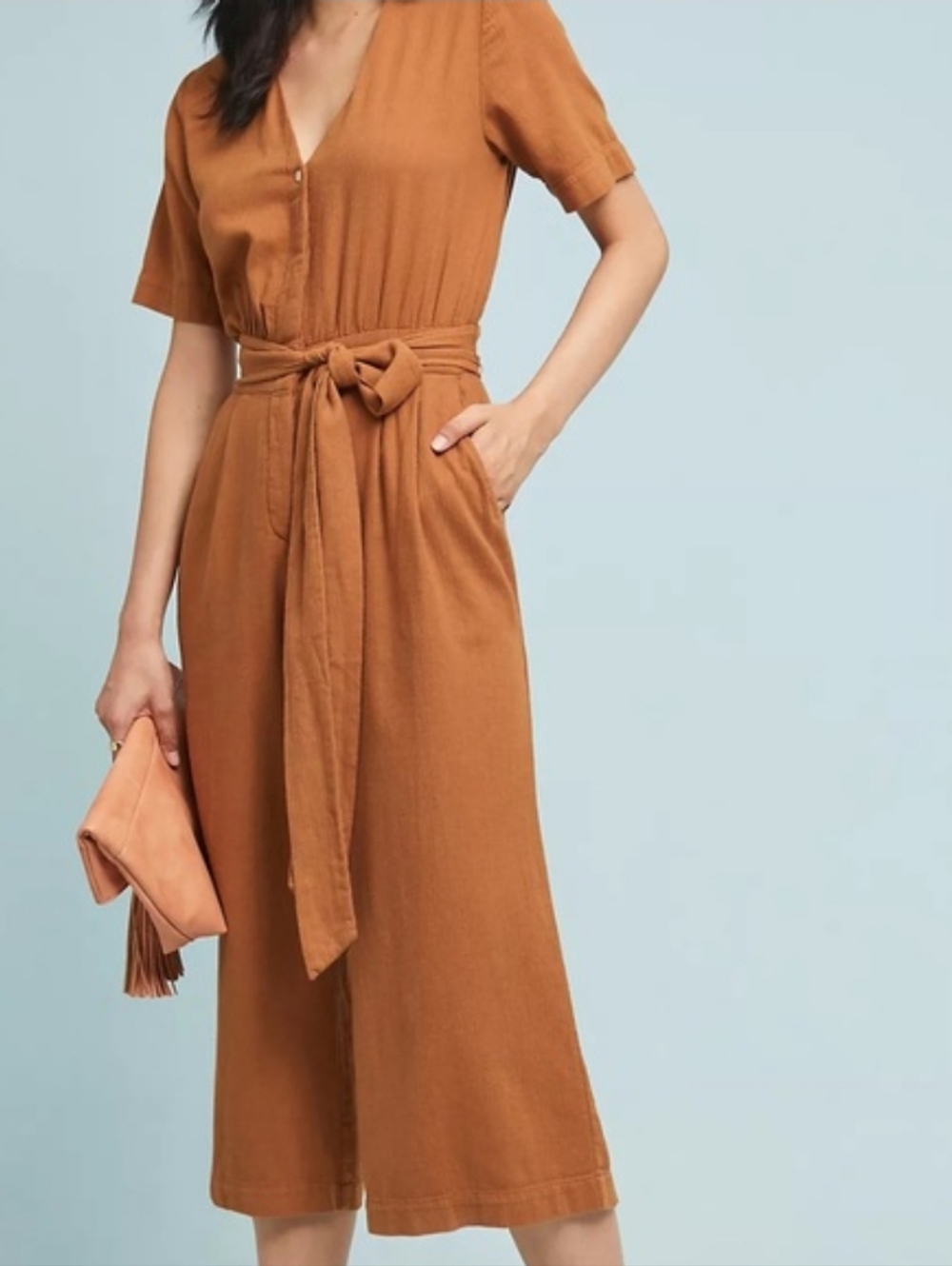 Anthropologie Trovata X Birds Of Paradise Bella Cropped Wide Leg Jumpsuit Size 8